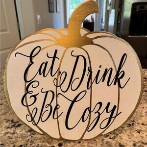Gold and White Pumpkin Decor